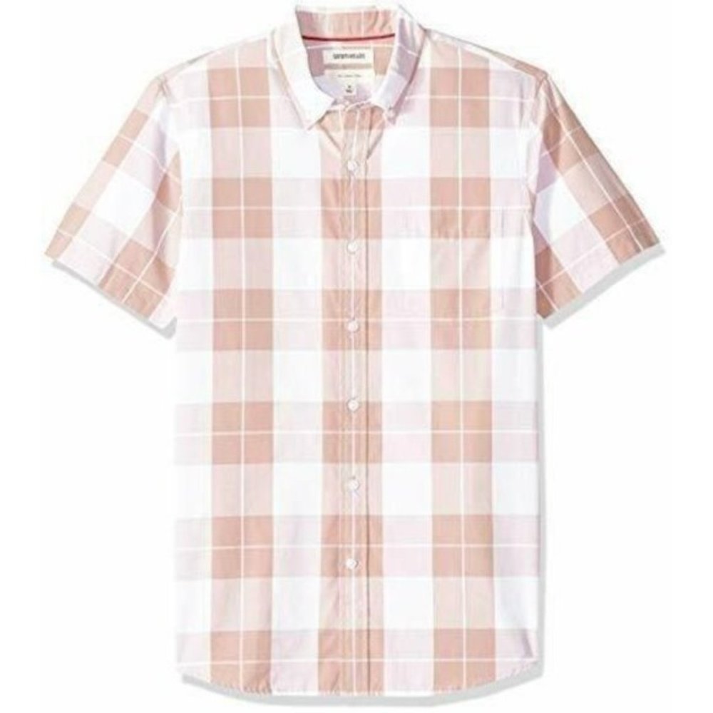 Tall Slim Fit Pink Plaid Shirt (NWT)